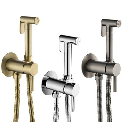 Brass Handheld Bidet Sprayer Shower Bathroom Cold Hot Water Mixer Toilet Spray *