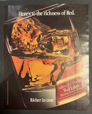 Whisky mezclado etiqueta roja Johnnie Walker de colección de los años 90 AD-Here's to the Richness of