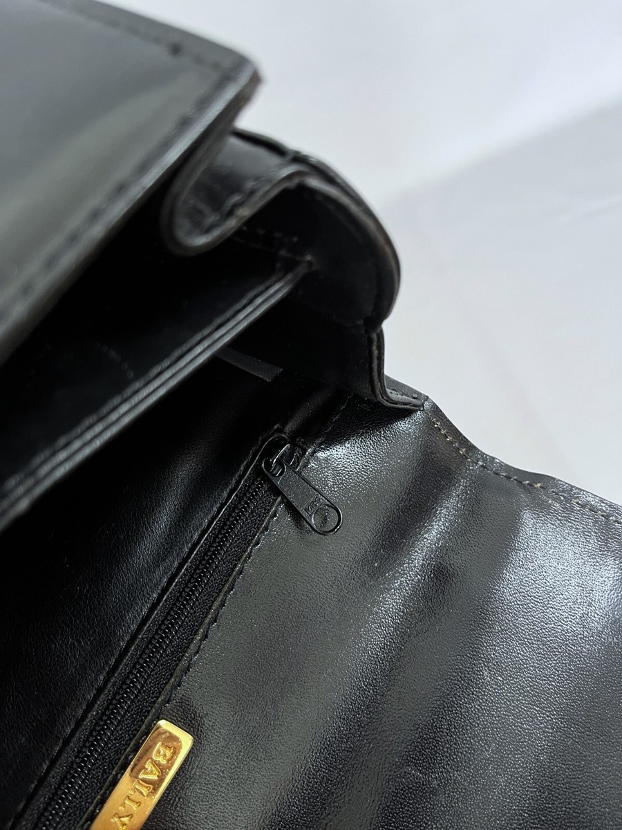 Stunning Vintage 80's BALLY Genuine Leather Hand Bad Tote Black | eBay