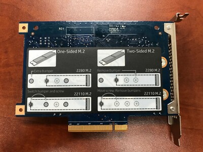 HP L32648-001 Dual M.2 to PCIe x8 to SSD Adapter for Z8 G4 for