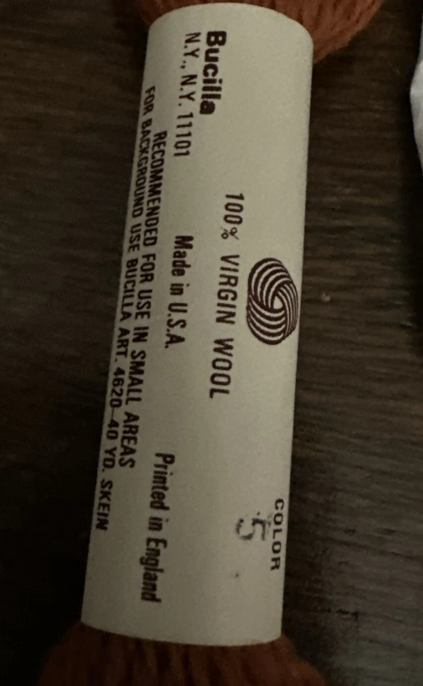 Bucilla Persian Needlepoint and Crewel Wool Yarn Skein Orange 5 - Image 2 of 2