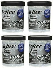 LOT 4 Softee Protein Super Freeze Hair Styling Gel 8 oz Each BRAND NEW