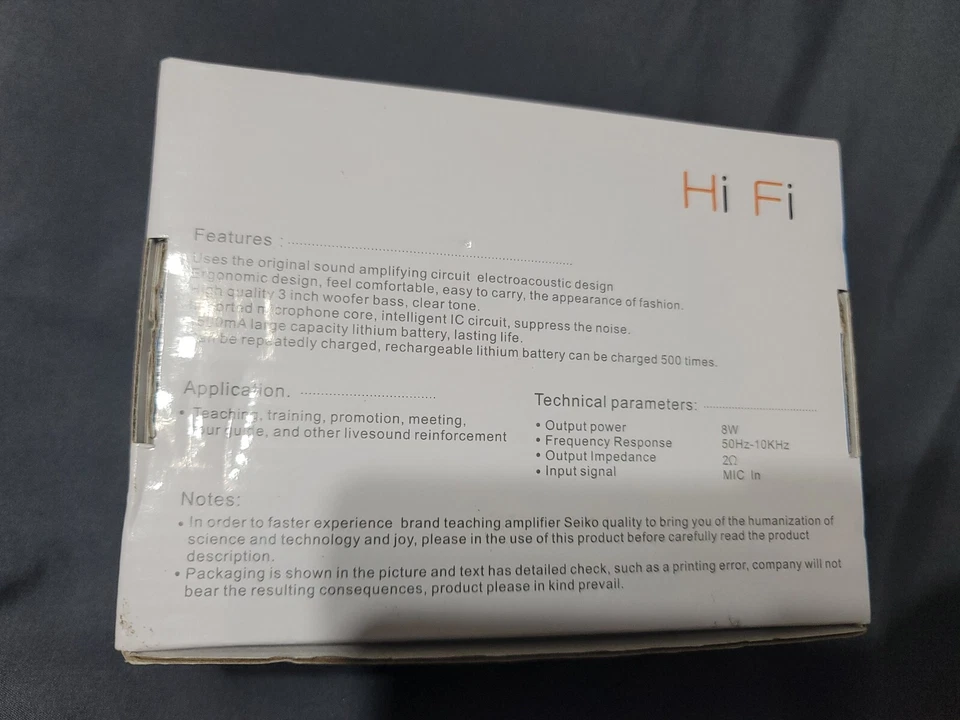 Amplificador de cintura Hi Fi con batería de litio 8w 3 pulgadas Woofer Bass Foto 2 de 4