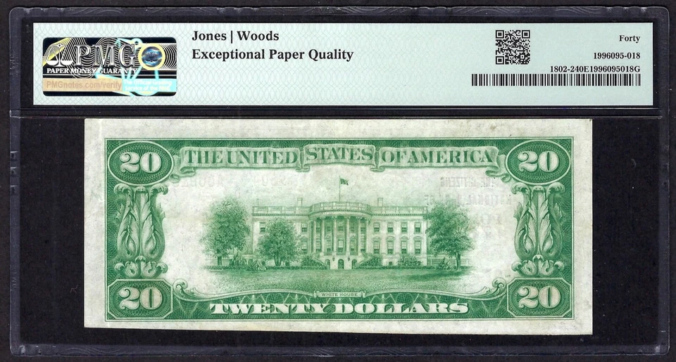 🇺🇸NY 1929 $20 TYPE-2 ♚♚POLAND,NEW YORK♚♚ PMG EX FINE 40 EPQ BEST KNOWN, SCARCE - Image 3 of 3