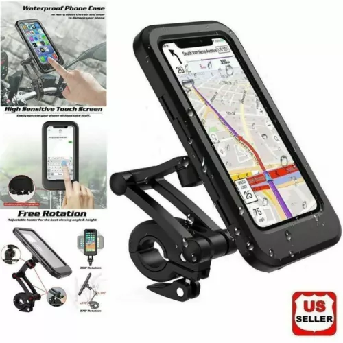 Waterproof Motorcycle Bike Handlebar Phone Mount Holder Case for iPhone Samsung - Picture 19 of 19