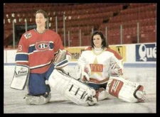 1993-94 SPORTS CONNECTIONS PROMO CARD PATRICK ROY MANON RHEAUME R94