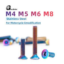 M4/5/6/8 Colorful 304 Stainless Hex Socket Countersunk Head Flat Head Screw Bolt