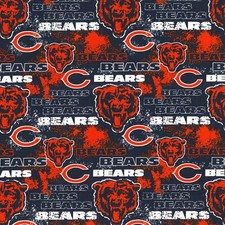 BTHY NFL Chicago Bears Not So Solid Blue Cotton Fabric By The Half Yard 70236