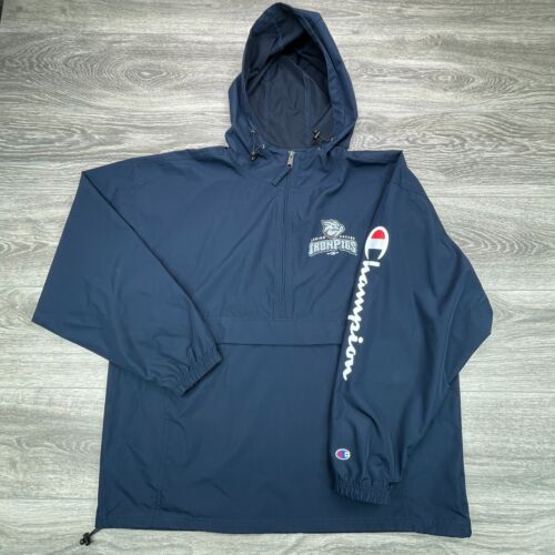 Lehigh Valley Iron Pigs Jacket Mens XL Navy Champion Phillies 1/2 Zip Dugout