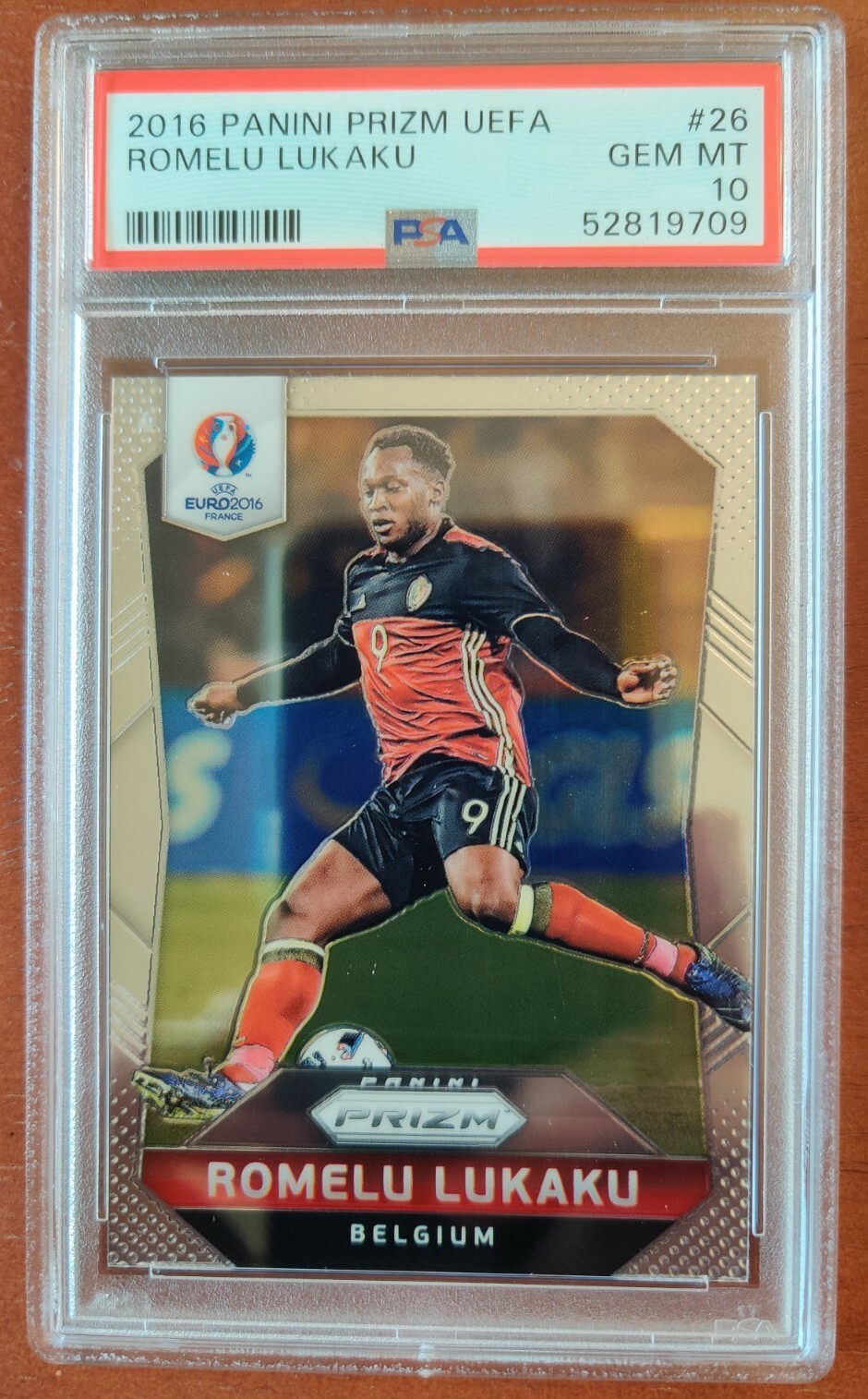 2016 Panini Prizm UEFA SOCCER ROMELU LUKAKU BELGIUM #26 PSA 10 GEM MINT
