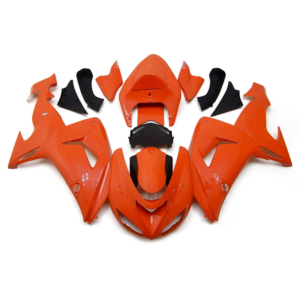ところとん Orange Black Fairing Fit for Kawasaki Ninja ZX-10R ZX10R 2006 2007