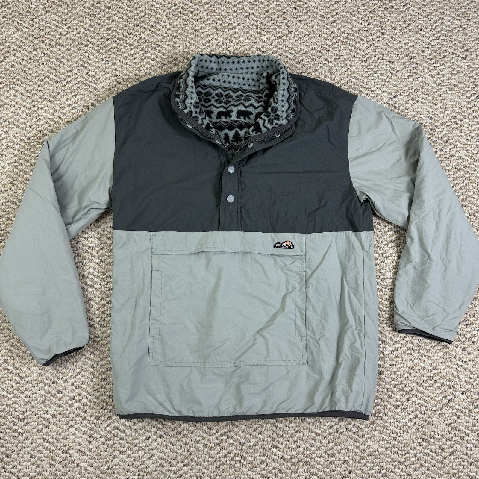 Chubbies Reversible Pullover Mens Small Gray The … - image 1