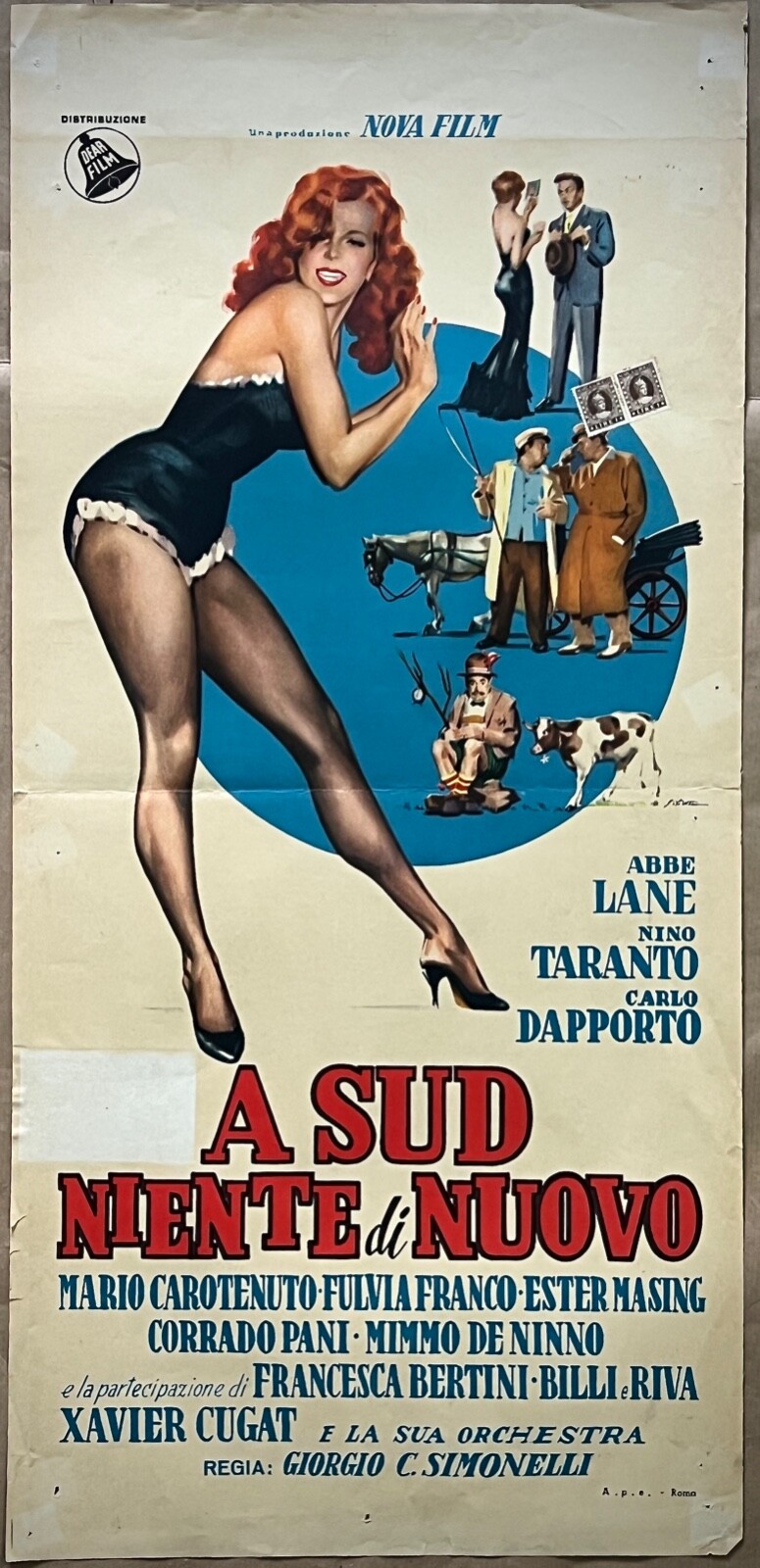 Locandina originale film A sud niente di nuovo (1956) - Regia di Giorgio Simonelli