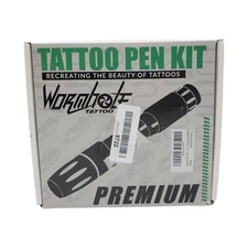 Wormhole Tattoo Pen Kit Rotary Tattoo Machine Kit Power Supply Cartridge Needles