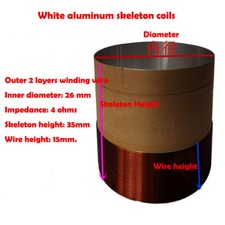 4pcs 26mm 4 ohm Subwoofer Voice Coils Audio Speaker Sound Drive Repair Parts