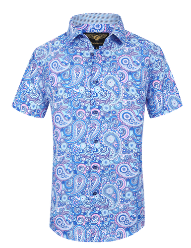 Casual Shirts For Men YOHOWA Men's Silk Shirt Paisley Floral