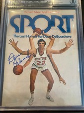 April 1974 SPORT Magazine Dave DeBusschere Signed Auto Beckett Slabbed Encased