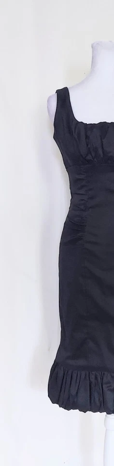 Donna Ricco Little Black Cocktail Dress Size 4 Ruching - Image 2 of 4