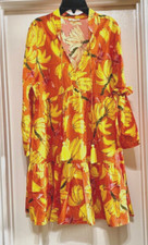 BE BOHO Tropical Dress Coverup Tassel V Neck NWOT