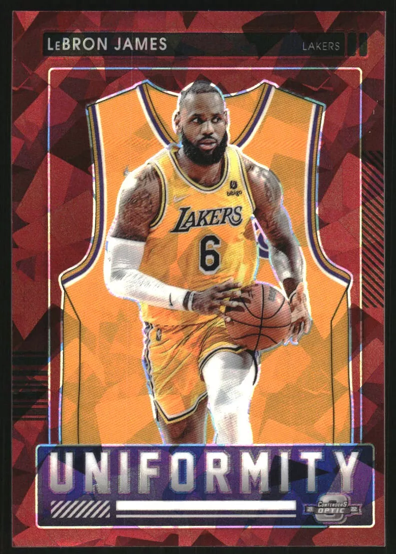 2021-22 Panini Contenders Optic Uniformity Red Cracked Ice #8 LeBron James