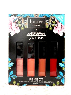 Butter London Fembot 4 Pc PLUSH RUSH LIP GLOSS COLLECTION 0.11 oz Each NIB (787)