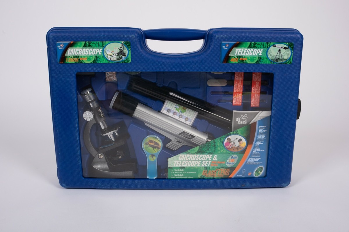 Edu Science Microscope Telescope Set 100 Pieces For Kids Diecast Bodies  New