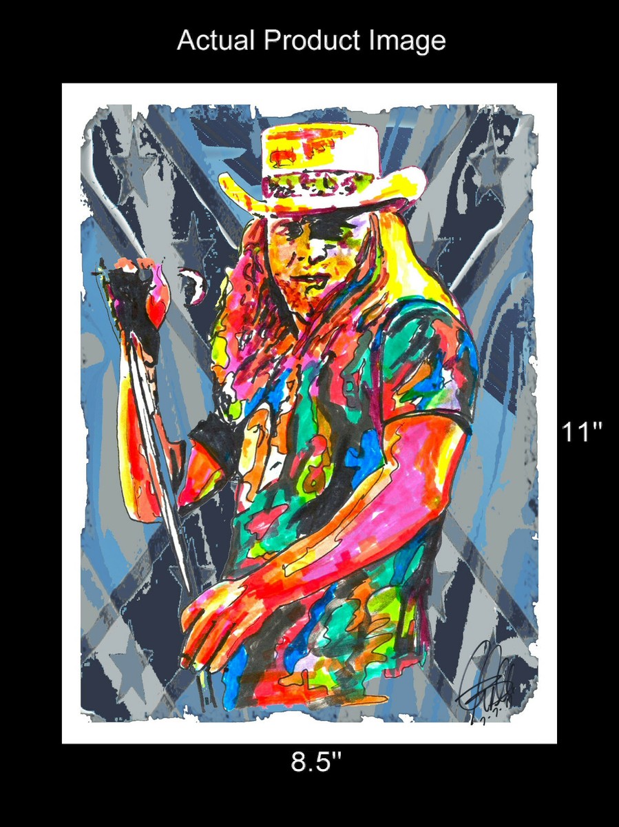 Ronnie Van Zant Lynyrd Skynyrd Rock Poster Print Wall Art 8.5x11