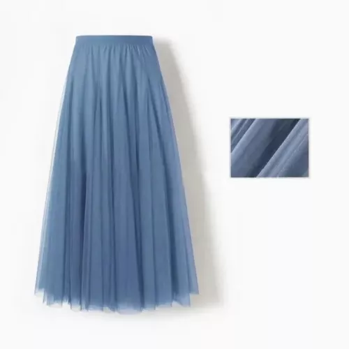 Damen Plissee Midi Rock Elastisch Hohe Taille Damen Netz Rock A-Linie Röcke - Bild 46 von 53