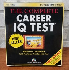 Complete Career IQ Test PC CD Interest Based Job Match Aptitude Survey NEW 1997
