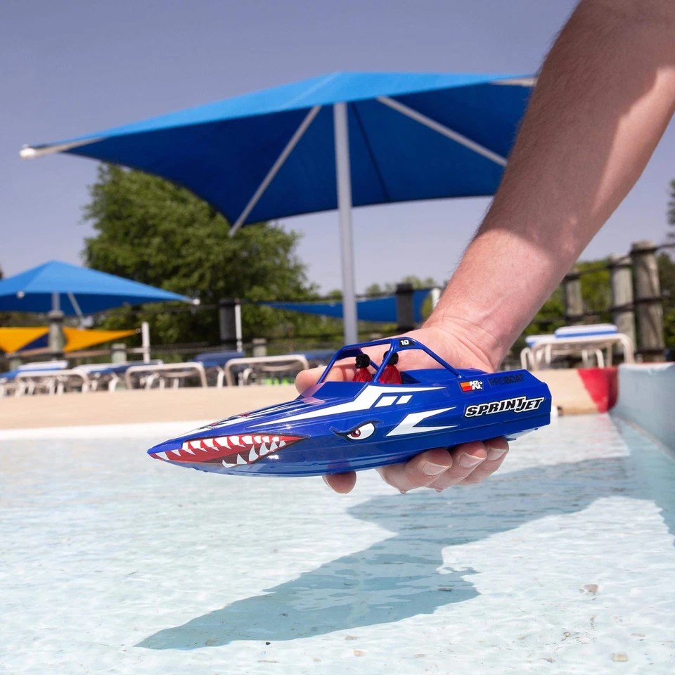 Sprintjet 9" Self-Righting Deep-V Jet Boat Brushed RTR Ready to Run Blue PRB0... - Image 4 of 4