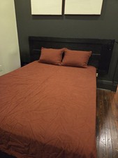 Casaluna Linen Duvet Cover Set Full/Queen, 3pc, Terracotta