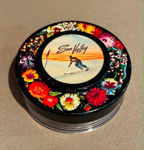 Vintage Sun Valley Idaho Souvenir Jar Covered Box
