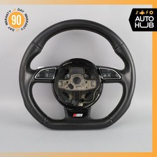 13-16 Audi B8 S4 S-line Flat Bottom Sport Steering Wheel W Paddle Shifter Oem