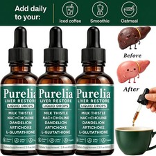 5PCS Purelia Liver Restore Drops   Complete Liver Detox Support Supplement 60ml
