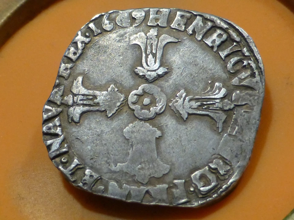 HENRI IV - QUART D'ECU (ARGENT) - 1609 K (BORDEAUX) - RARE & QUALITE TB++ ! - Photo 2/4