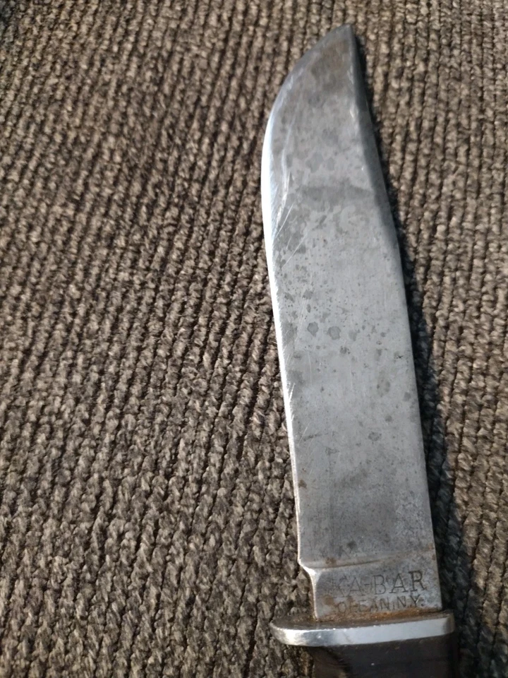 Faca utilitária de combate Ka-Bar Olean NY cabo de couro com bainha de couro  - Imagem 3 de 4