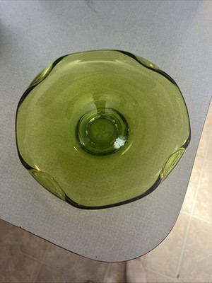Vintage Viking Epic NOS 1957 Avocado Green Bowl 7'' Mid Century Art Glass