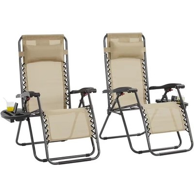 2 Stück Schwerelosigkeit Liegestühle Gartenstühle Klappbar Sonnenliegen Campingstuhl