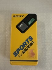 Sony Sports SRF-4 FM Walkman Radio Yellow - Tested  Working 