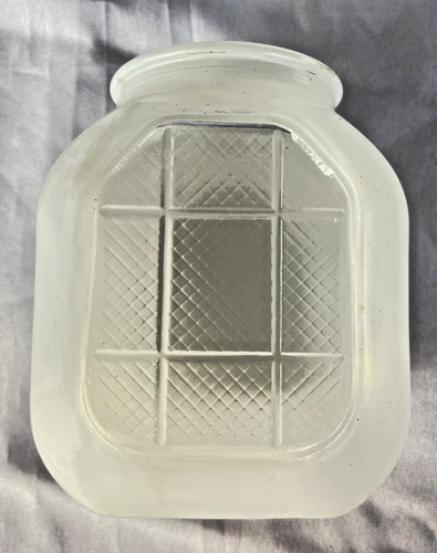 Vtg  Square Milk Glass Light Shade Sconce Wall Lamp Globe Art Deco 1930s