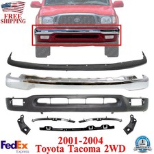 Front Chrome Bumper Kit Wbrackets For 2001-2004 Toyota Tacoma 2wd Front Chrome Bumper Kit Wbrackets For 2001-2004 Toyota Tacoma 2wd