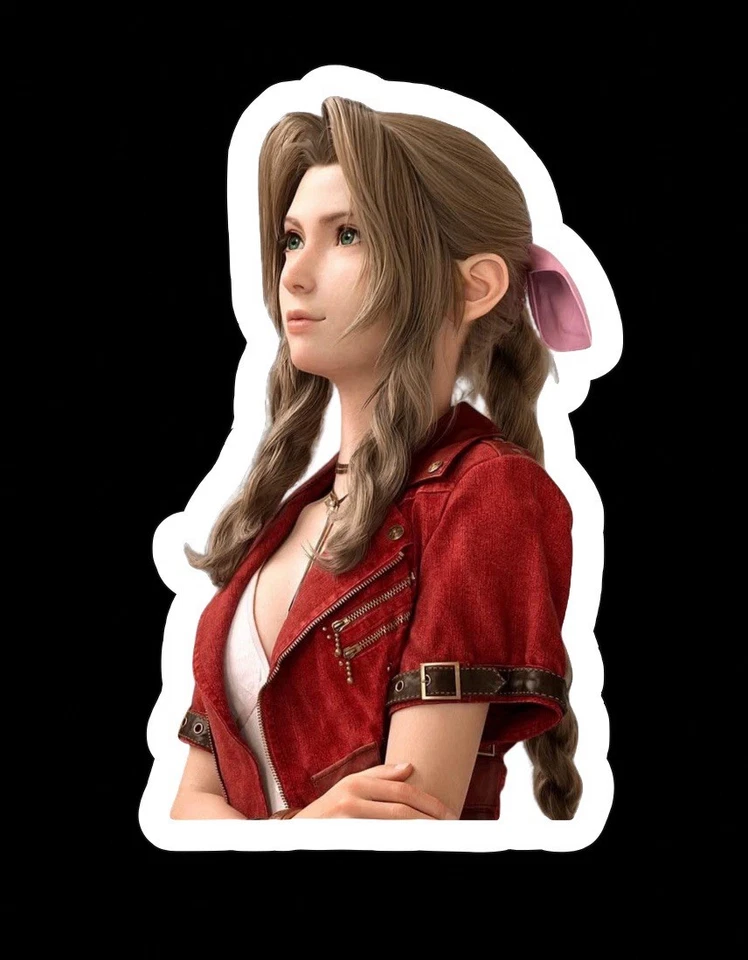Aerith Gainsborough, Final Fantasy 7, FF7, Glossy Vinyl sticker, Decal - Image 2 of 2