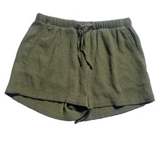H M Girls Olive Green Gauze Pull On Shorts Size 10 9-10Y Boho Pockets