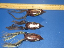 Lot of 3 SPRO Dean Rojas Bronzeye Frog Topwater Lures - Brown