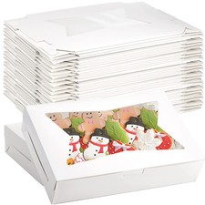 ZEAYEA 36 Pcs White Bakery Boxes, 12" x 8" x 2.5" Cookie Treat Boxes
