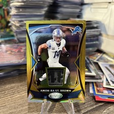 2024 Certified Amon-Ra St. Brown Materials Mirror Gold Etch 09/10 Detroit Lions