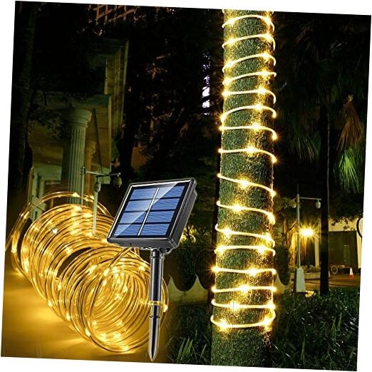 39FT Solar Rope Light IP65 Waterproof 100LEDs Outdoor Warm White