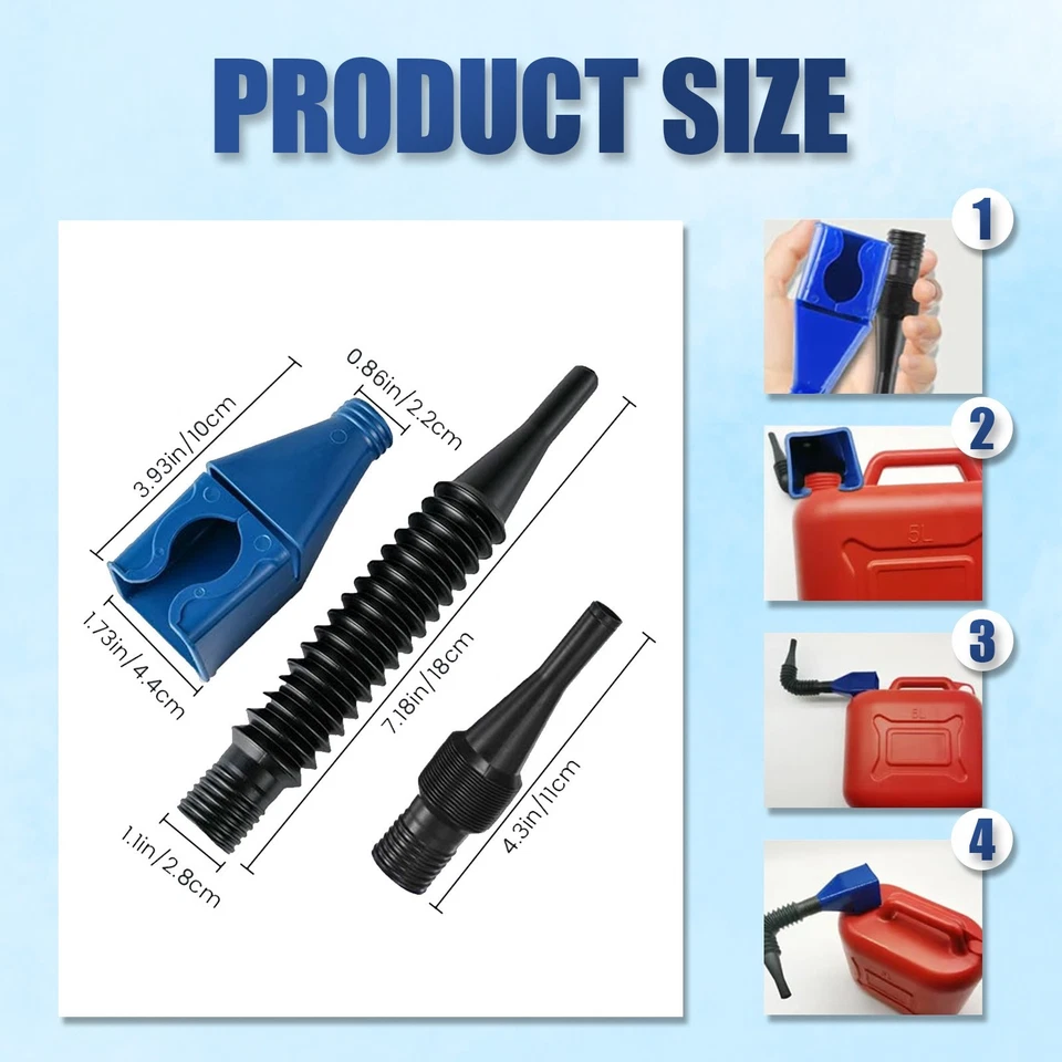 Embudo de aceite de plástico con hebilla universal para uso automotriz Foto 2 de 4