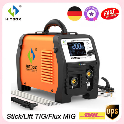 HITBOX Mini 3-in-1 Schweißgerät 200A 220V IGBT Lift TIG MMA E-Hand Arc Force