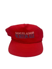 VTG Ama Pro Samual Adams Boston Ale Nylon Red Snapback Adjustable Hat 1980s Rope